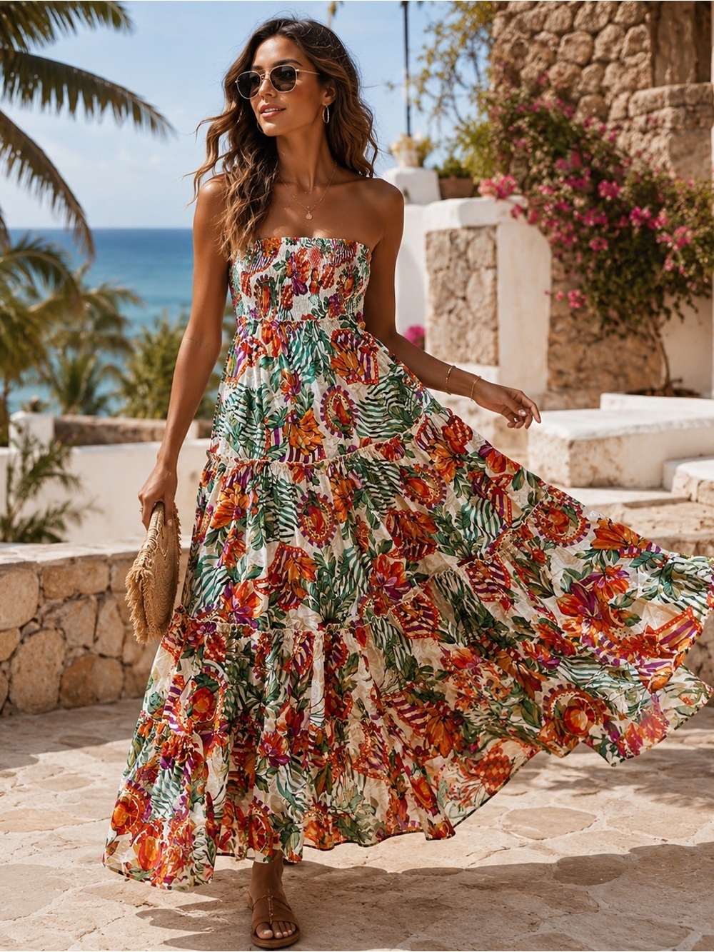 Anthropologie Abel The Label Sleeveless Smocked Maxi Dress Size XL New